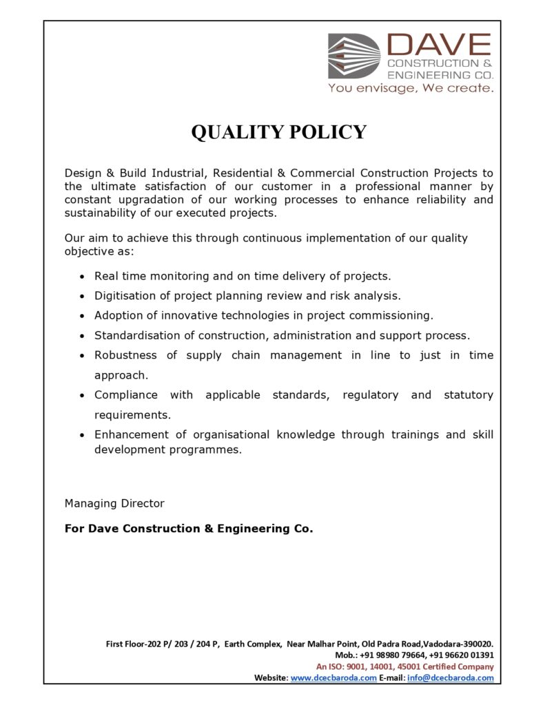Quality Policies